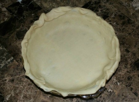 Bottom pie crust pressed into pan