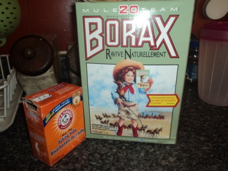Boxes of borax and baking soda.