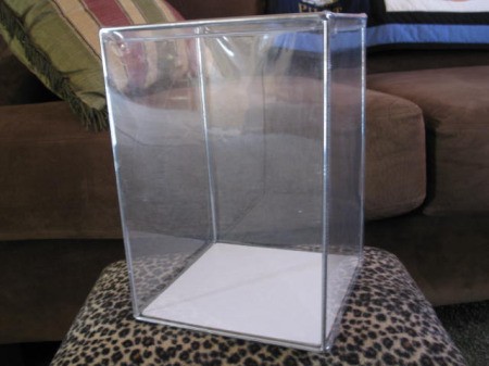 Large clear rectangular container.