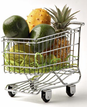 Shopping Cart With Fruits and Vegetables