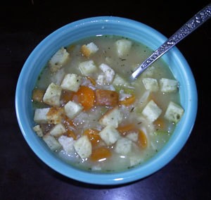 Chicken And Rice Soup - served in a bowl