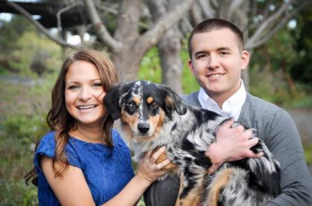 Couple with dog.