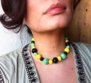 Corn starch beaded necklace.