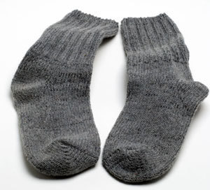 Pair of gray wool socks