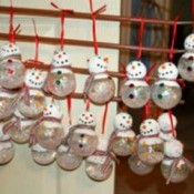 Ornaments hanging on rack.