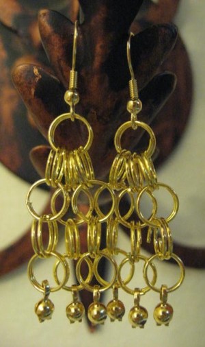 Finished earrings with dangels added.