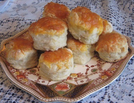 Grandma's biscuits with cheese topping.
