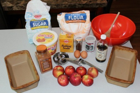 Ingredients for Chris' Apple Bread