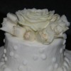 Closeup of a wedding cake top layer.