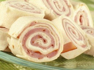 Ham tortilla pinwheels