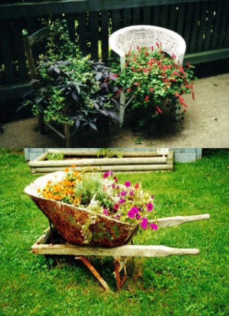 Wheelbarrow Filled with Flowers