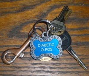 Using a dog tag for medical information.