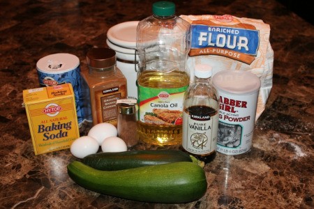 Ingredients for Zucchini Bread