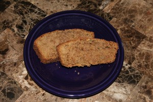 2 slices of zucchini bread on plate