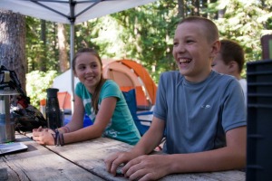 Children Laughing in Campground