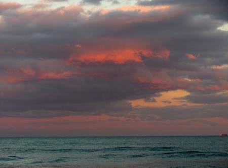 A colorful stormy sky in Virginia Beach, VA.