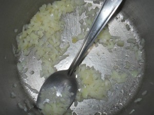 Frying onions.