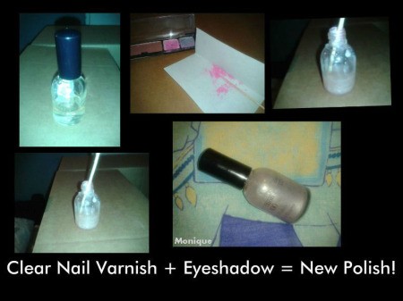 Nail polish made from eyeshadow