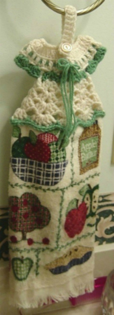Crocheted Dress Towel Hanger