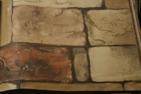Faux stone wallpaper.