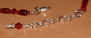 View of jump beads as adjustable clasp links.