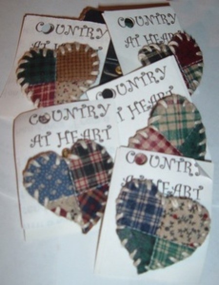 Quilted look fabric pins.