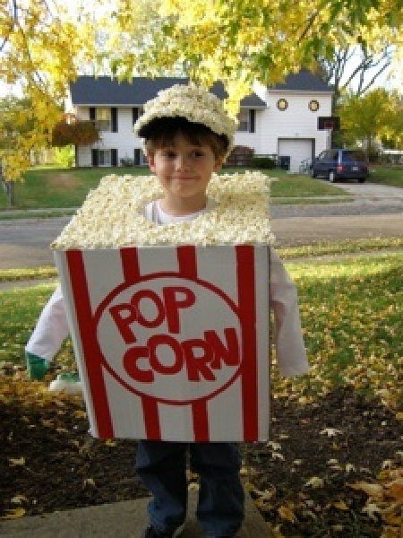 A box of popcorn Halloween costume.