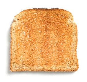 A piece of golden brown toast.