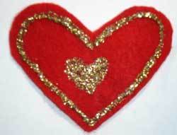Heart with glitter.