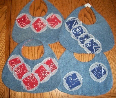 Reversible Denim Baby Bib