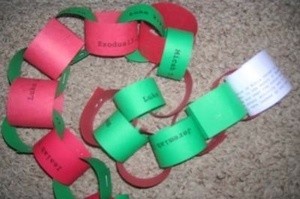 A paper chain counting down to Christmas