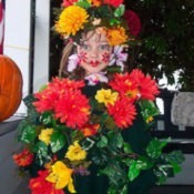 Little girl dressed as a flower garden.