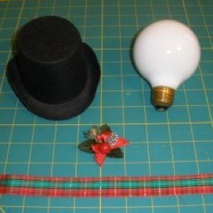 Vanity Lightbulb Snowman - supplies