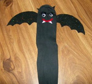 Halloween Bat Sock Puppet