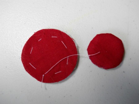 View of berry stitched and turned.