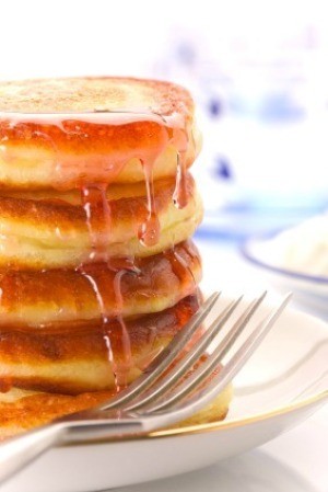 Homemade Strawberry Syrup on Pancakes