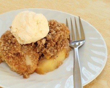 Apple Crisp with Vanilla Ice Cream