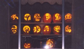 Beautifully carved pumpkins