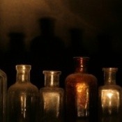 Photo of spooky bottles.