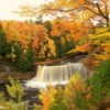 Falls with beautiful fall color.