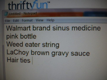 Cell Phone Picture ofShopping List