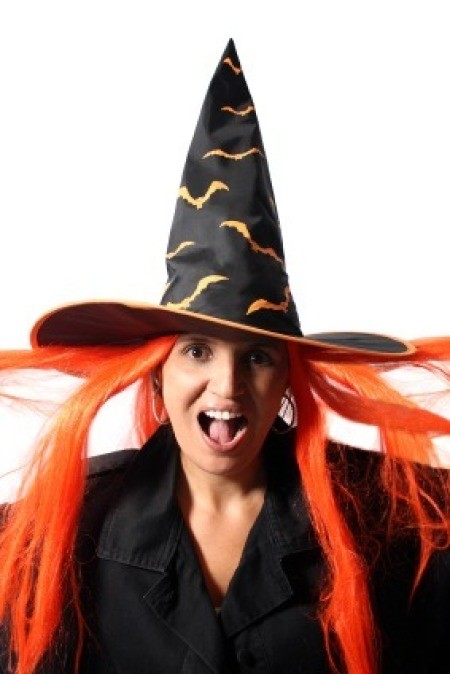 Woman Dressed in Witch Halloween Costume