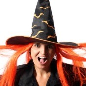 Woman Dressed in Witch Halloween Costume