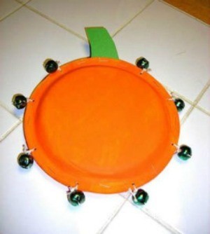 Paper plate tambourine.