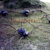 Spiders made from plastic bags for your yard.