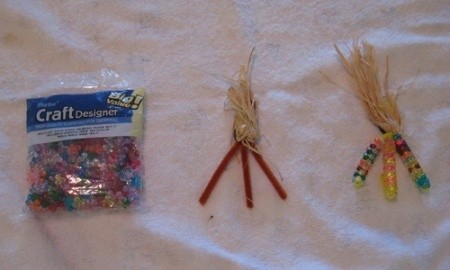 Beads used to make ears of corn magnet.