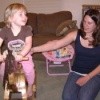 Child on rocking horse.