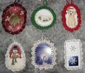 Crocheted Christmas Card Ornaments