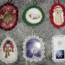 Crocheted Christmas Card Ornaments