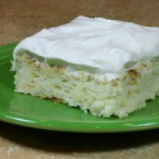 Photo of a piece of pineapple angel food cake.